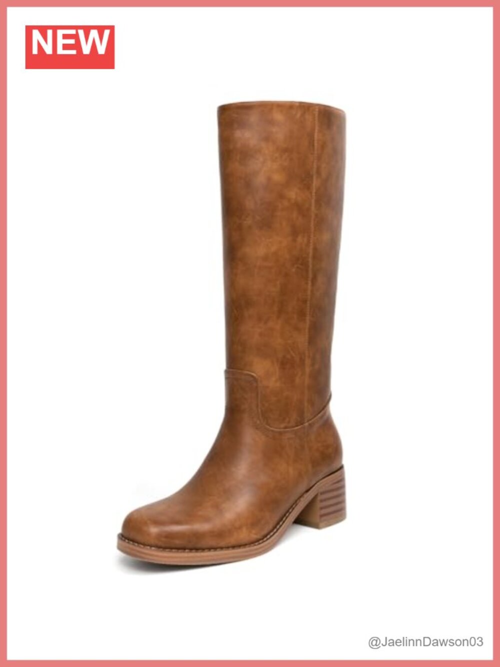 Women's Platform Knee High Riding Boots PU Leather Square Toe Pull-On